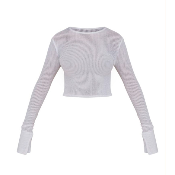 PrettyLittleThing 2 Piece Outfit Sheer Top and Bottom Top Size 2 Bottom Size 0 - Picture 8 of 9